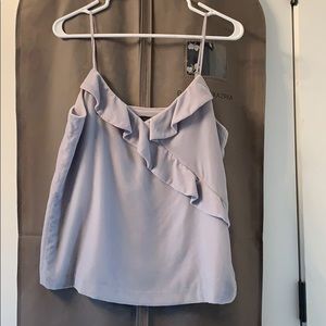 J. Crew faux velvet top Sz. 4 gray camisole